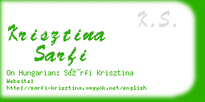 krisztina sarfi business card